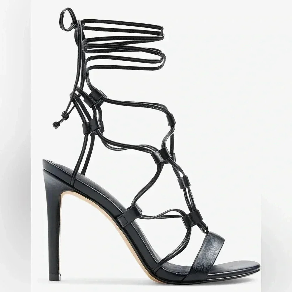 Express Tie Up Gladiator Heeled Sandals Size 10